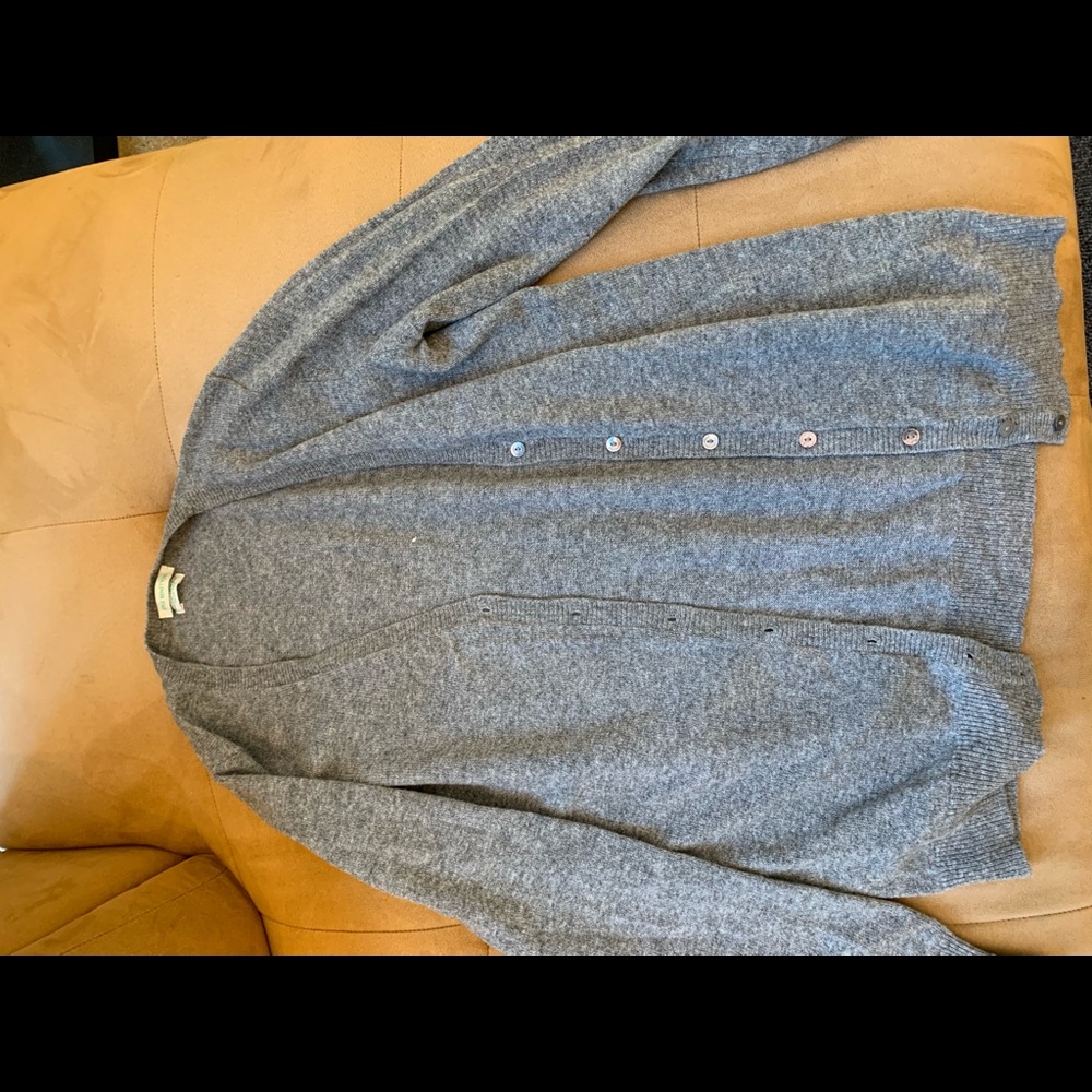 Merino Wool Cardigan in Grey